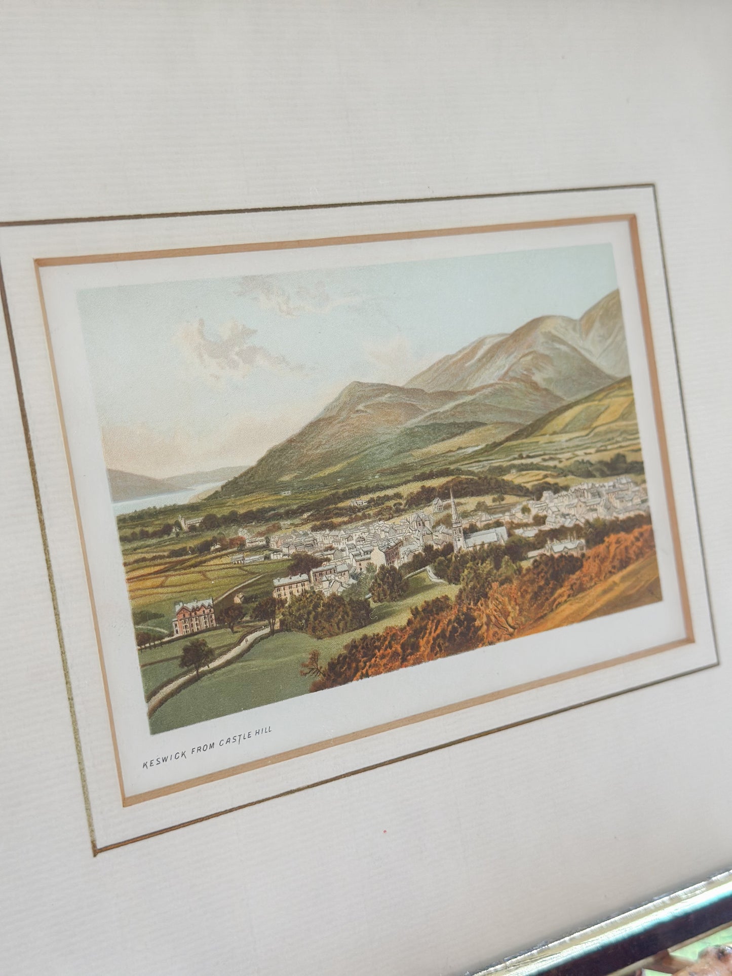 ‘Keswick from Castle Hill’ Framed Vintage Print