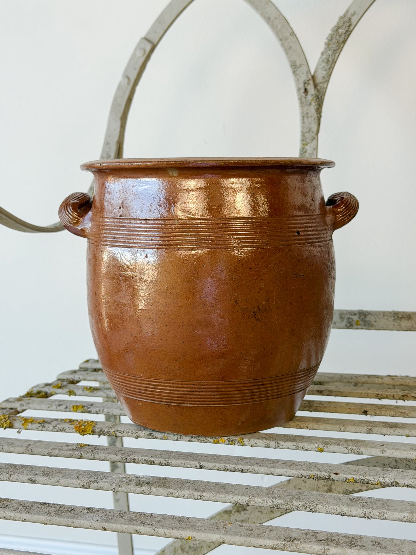 Antique French Salt-Glazed Stoneware Confit Crock