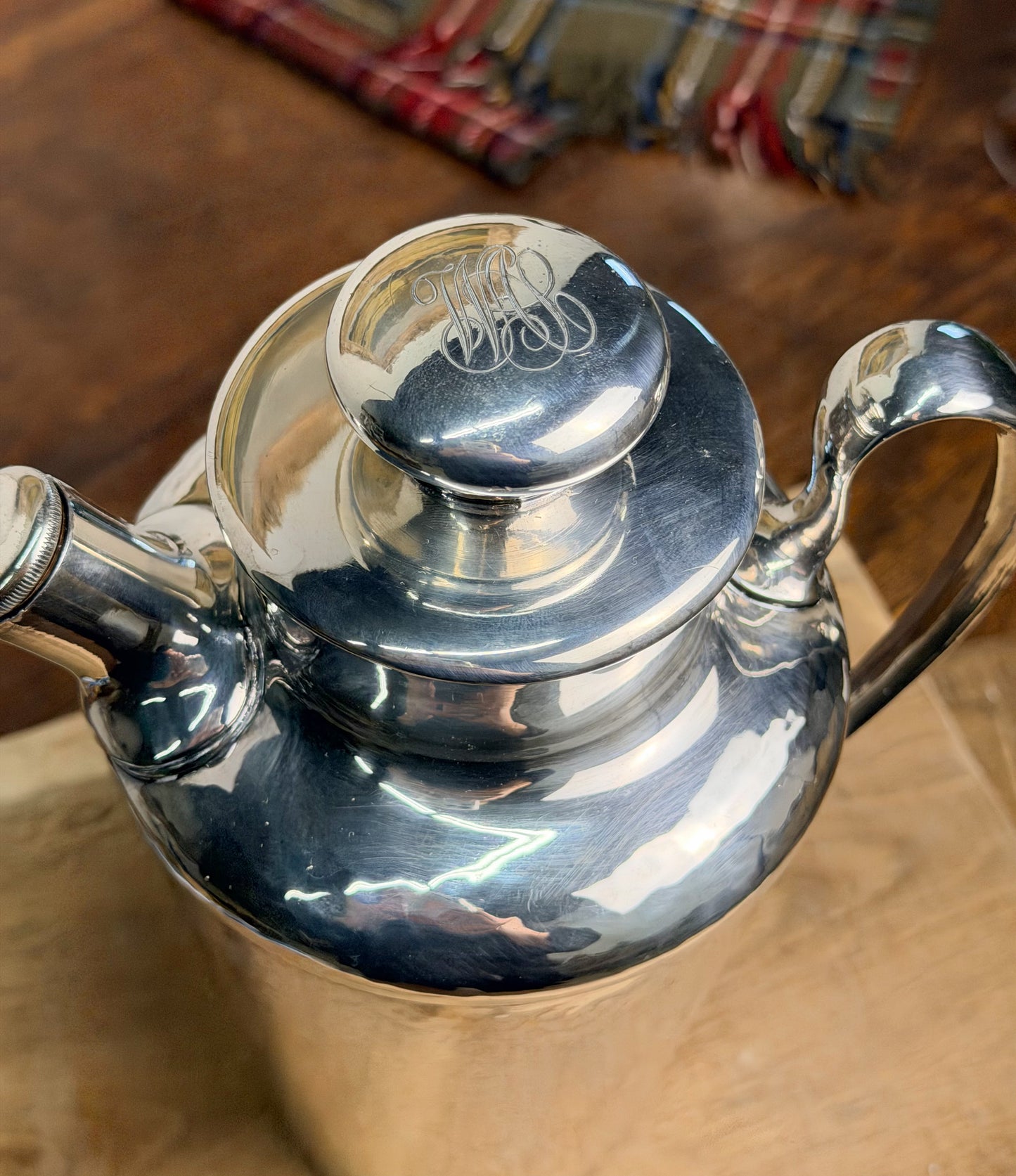 Vintage Meriden Hammered Silverplate Cocktail Shaker