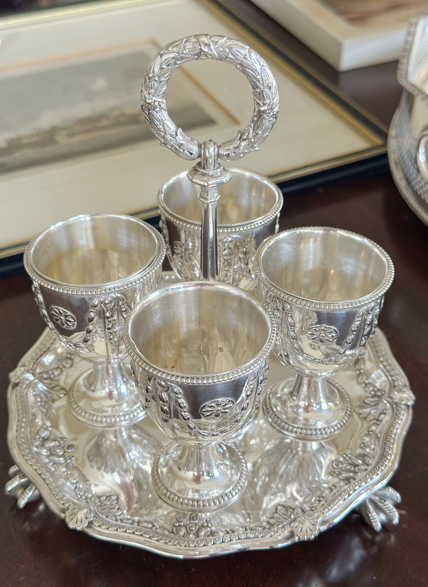 Antique Victorian Silverplate Egg Cruet