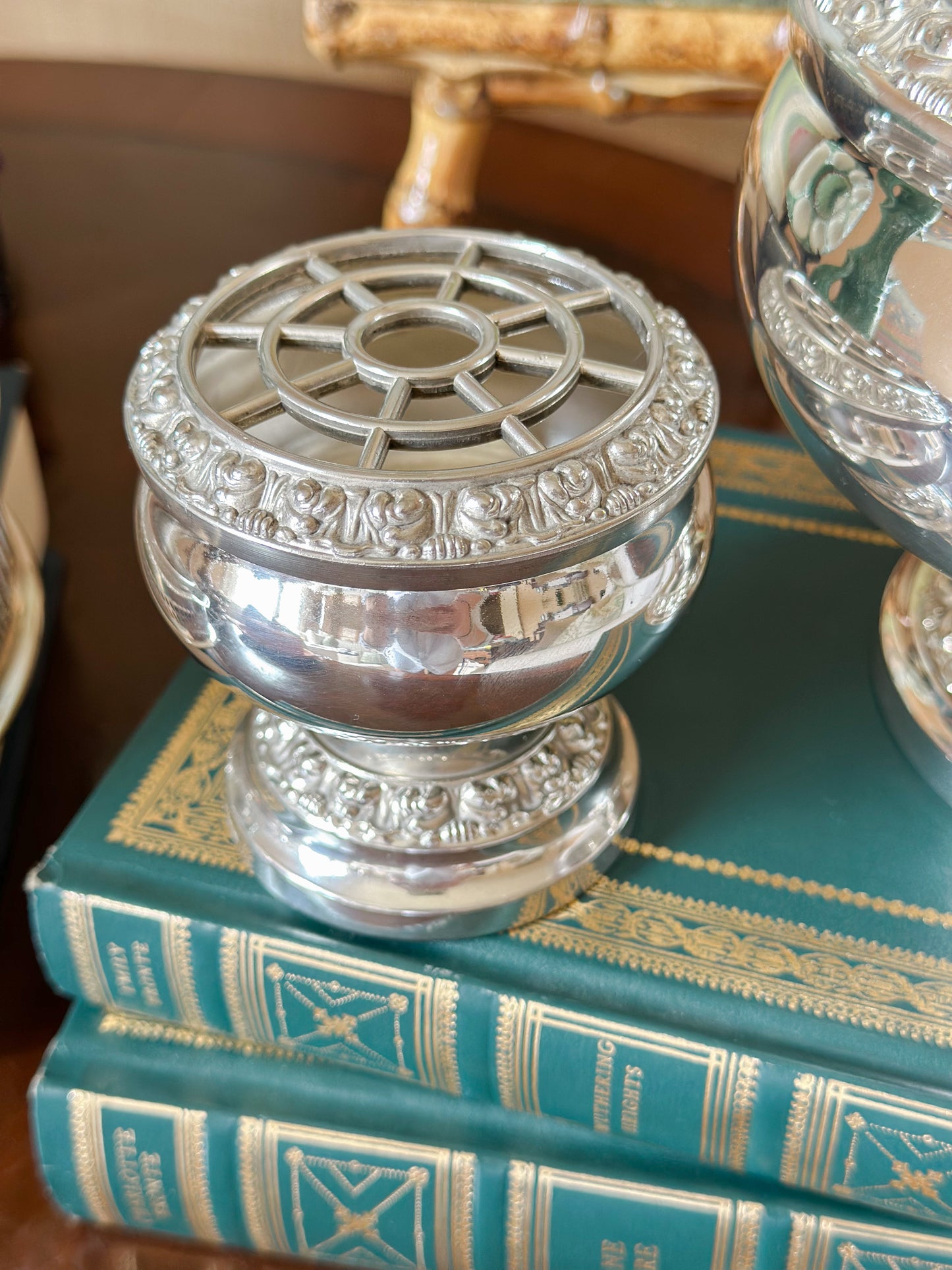 Vintage English Silverplate Rose Bowl