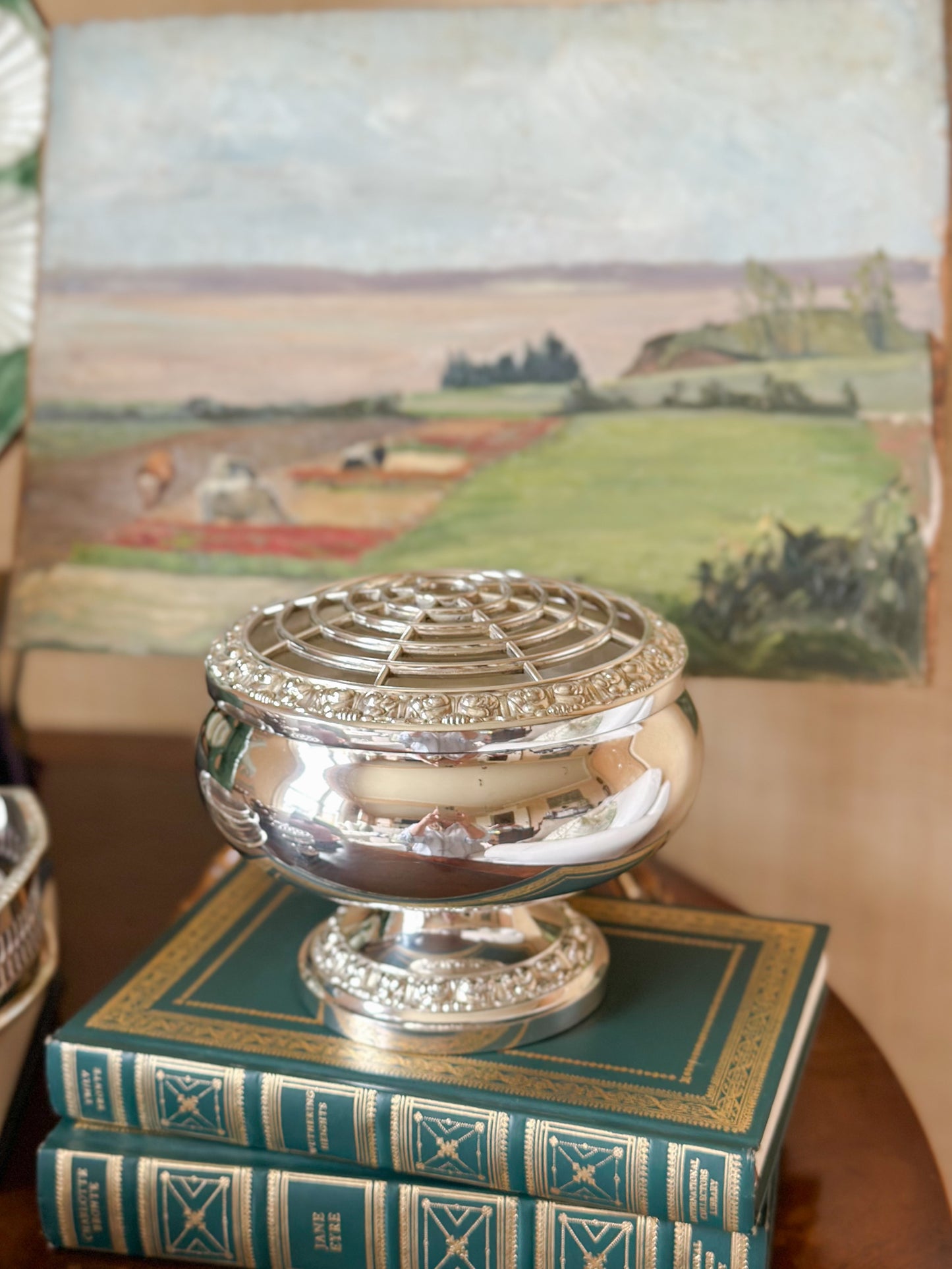 Vintage English Silverplate Rose Bowl
