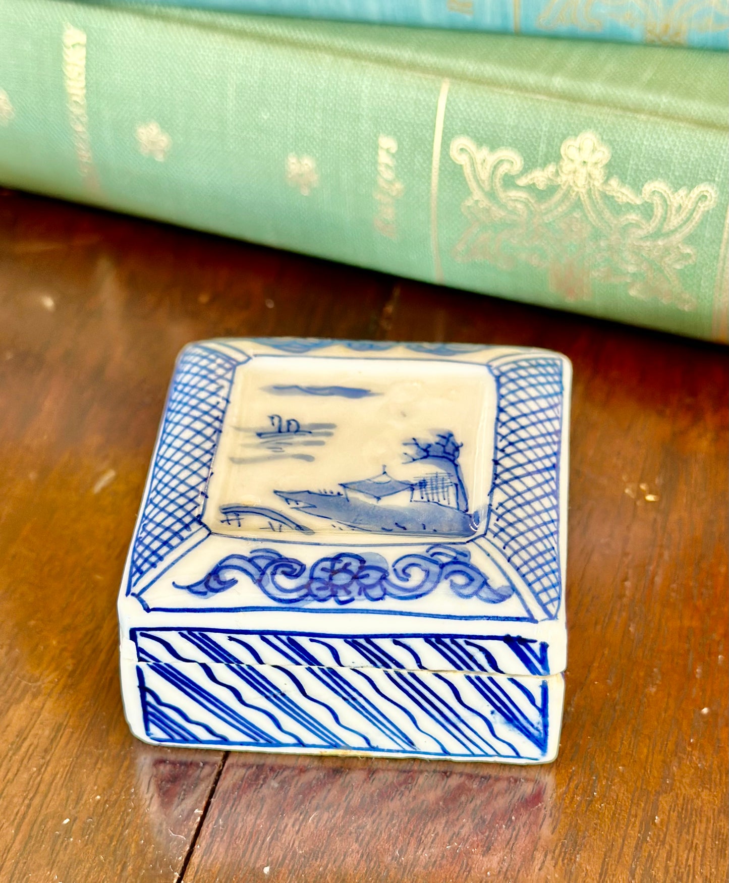 Blue & White Porcelain Trinket Box