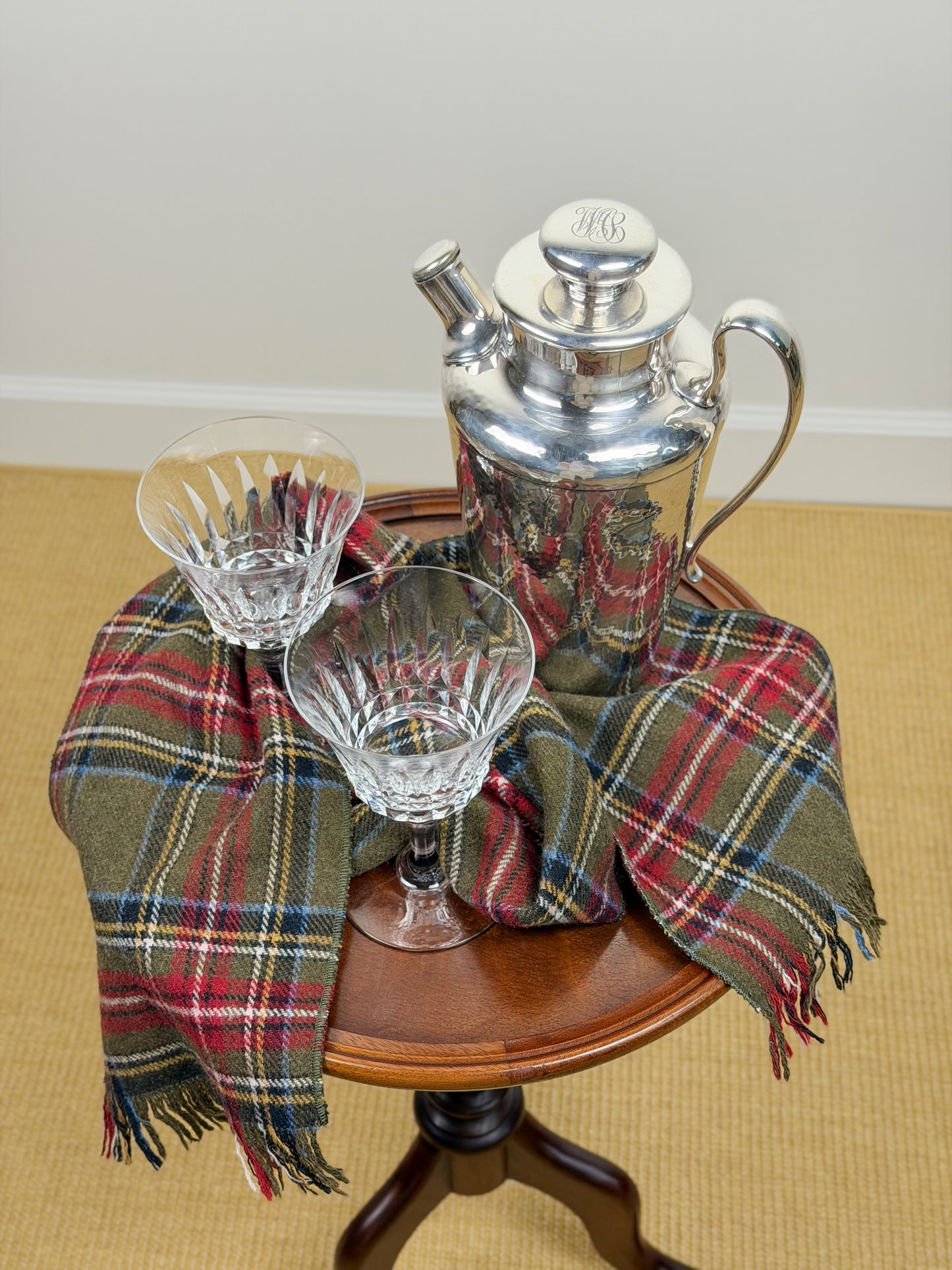 Vintage Meriden Hammered Silverplate Cocktail Shaker