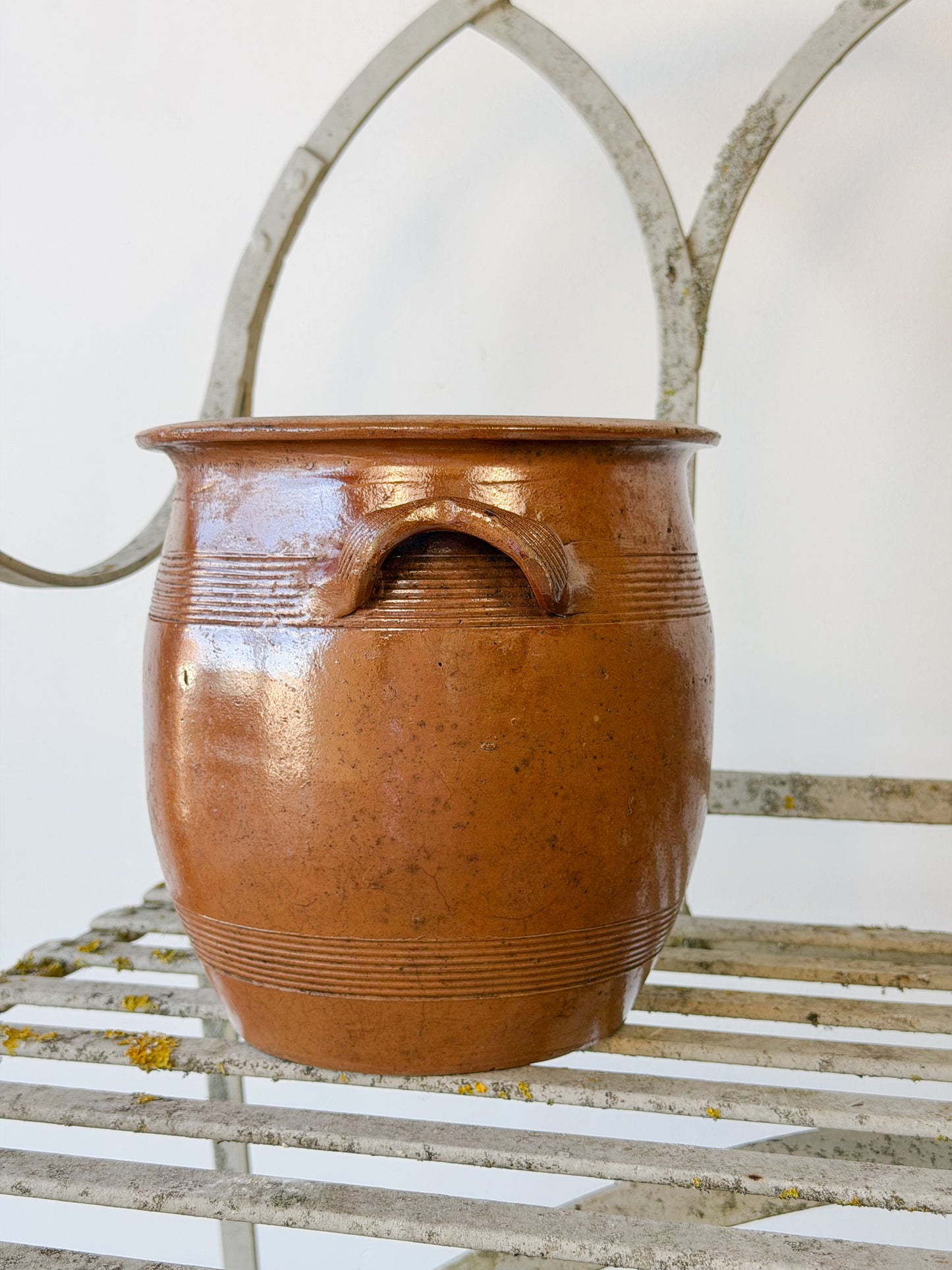 Antique French Salt-Glazed Stoneware Confit Crock
