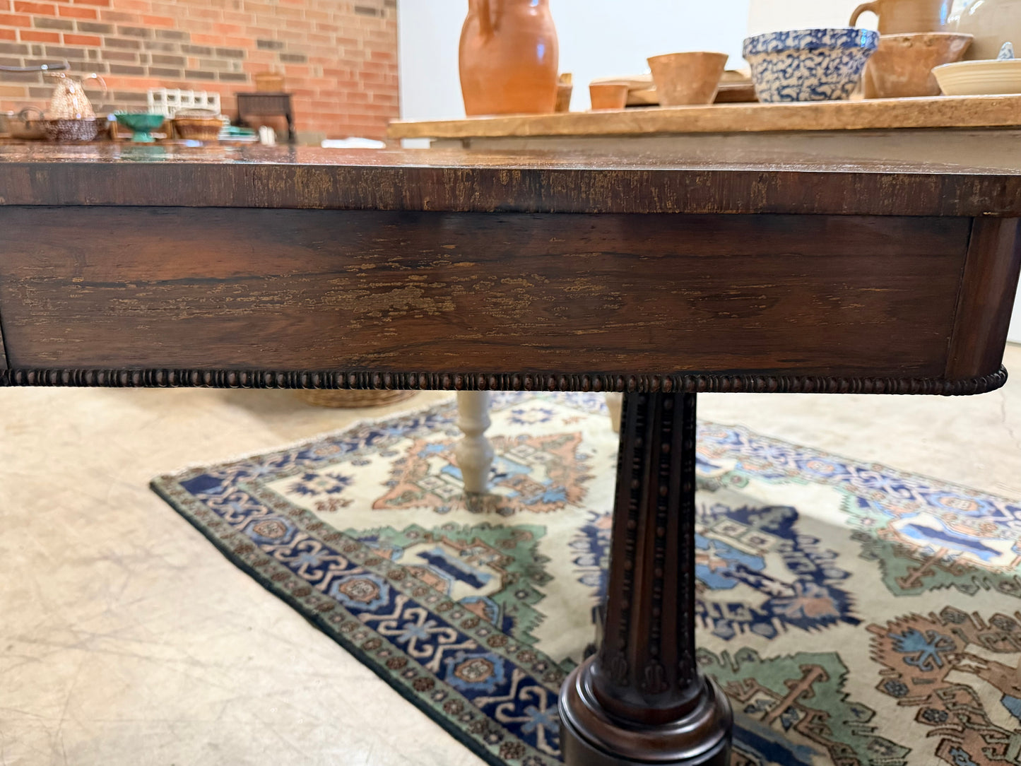 William IV Mahogany Clawfoot Library Table