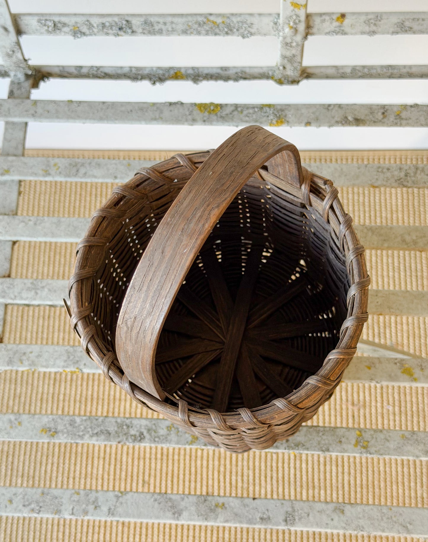 Petite Vintage Stained Splitwood Basket