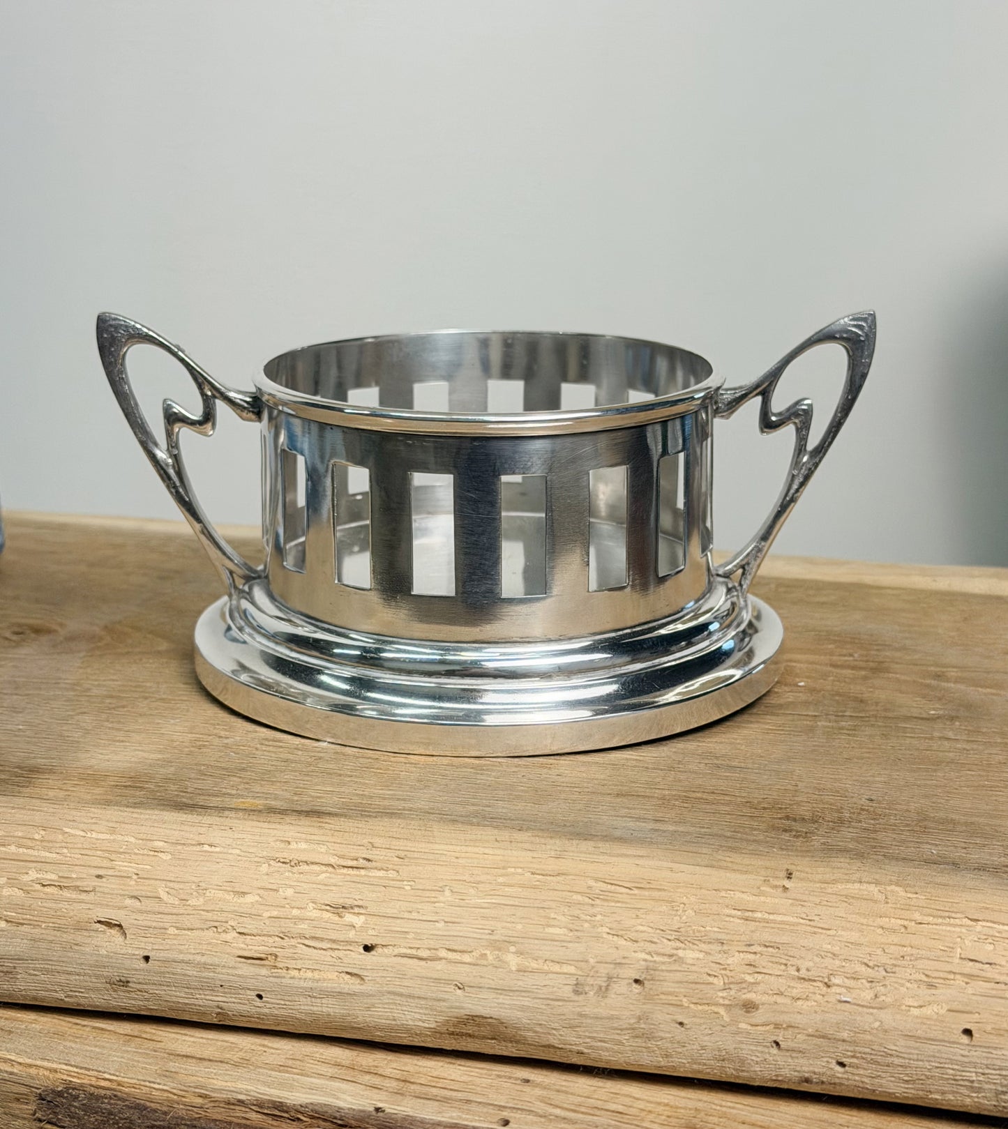 Vintage English Silverplate Wine Coaster