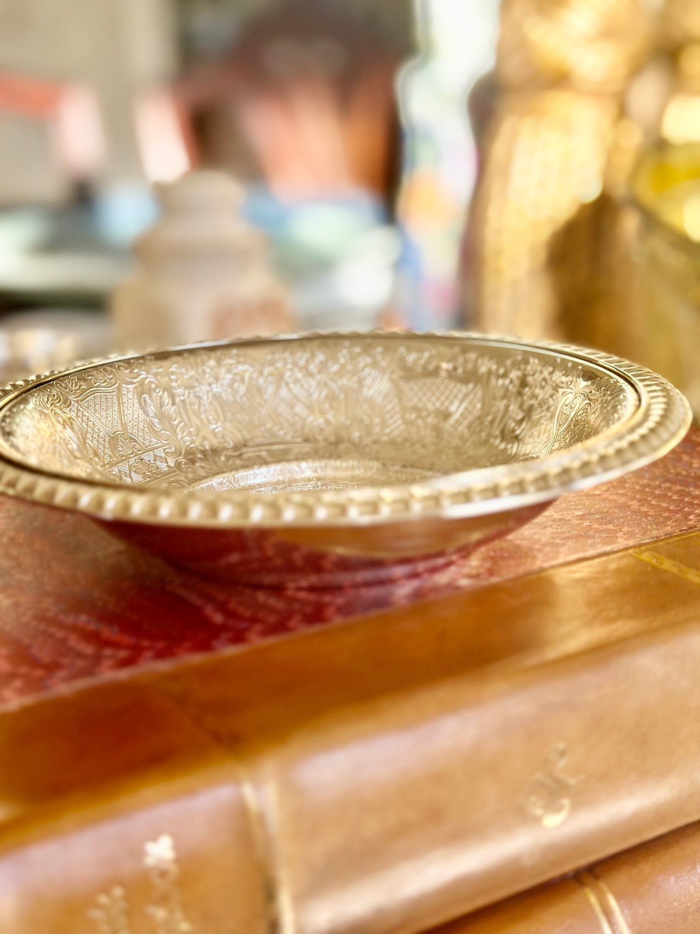 Vintage Intricately Engraved English Silverplate Bowl