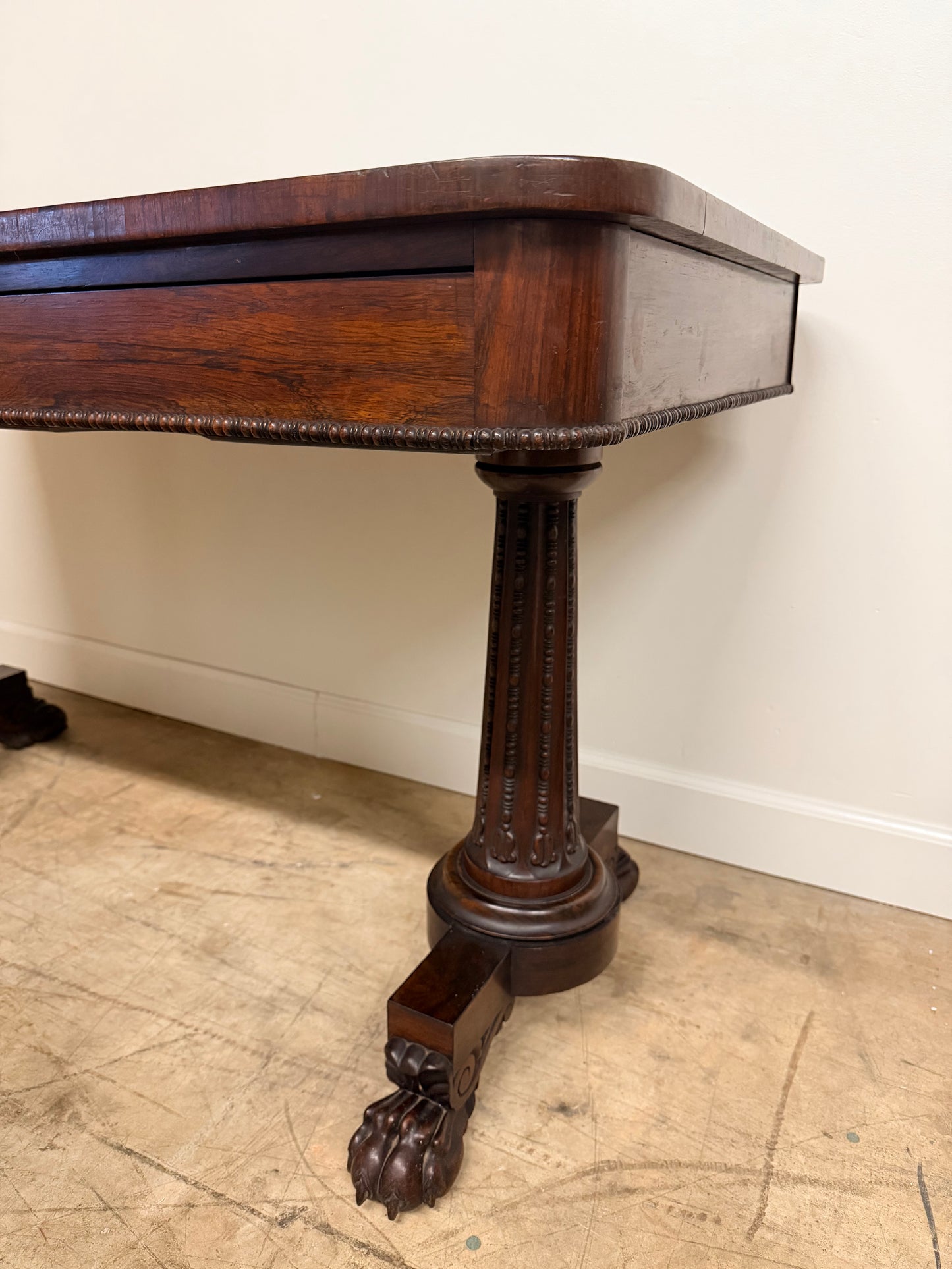 William IV Mahogany Clawfoot Library Table