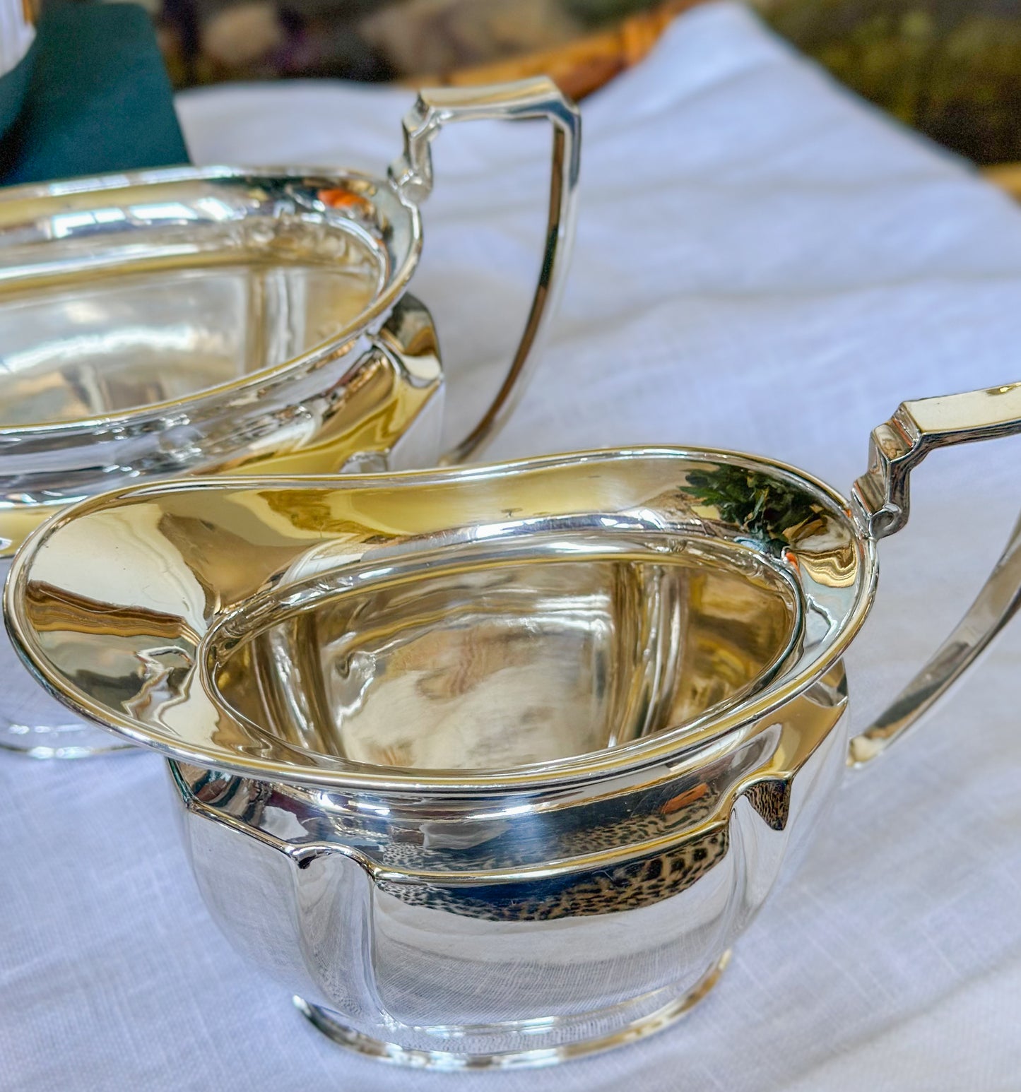 Vintage Sheffield Silverplate Cream & Sugar Set