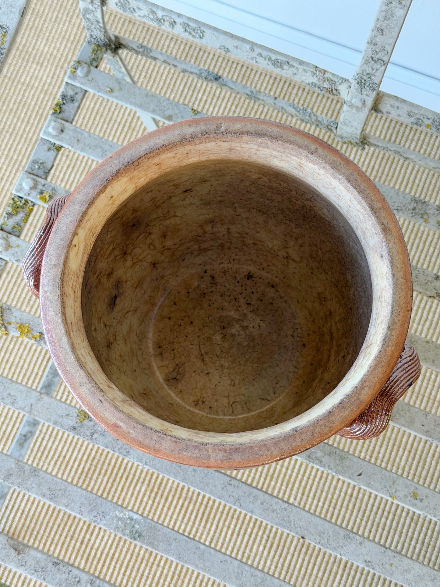 Antique French Salt-Glazed Stoneware Confit Crock