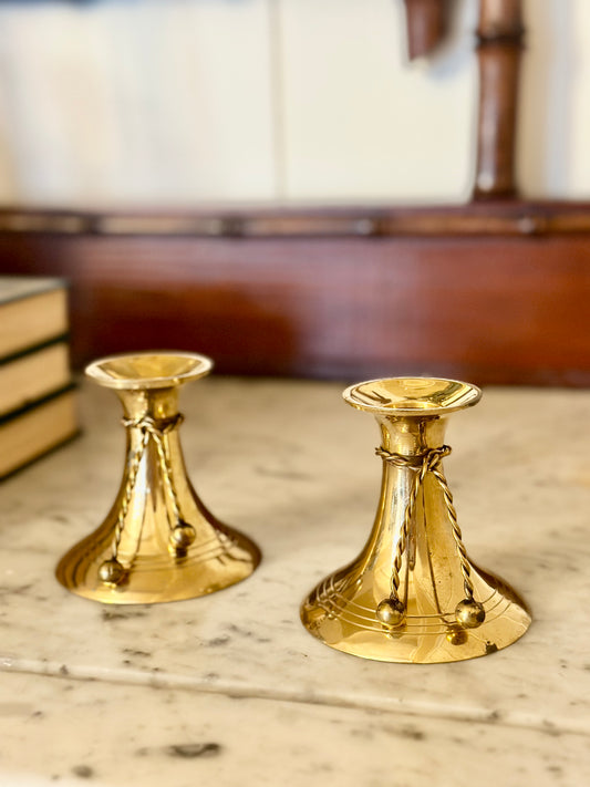 Brass Tassel Candlesticks