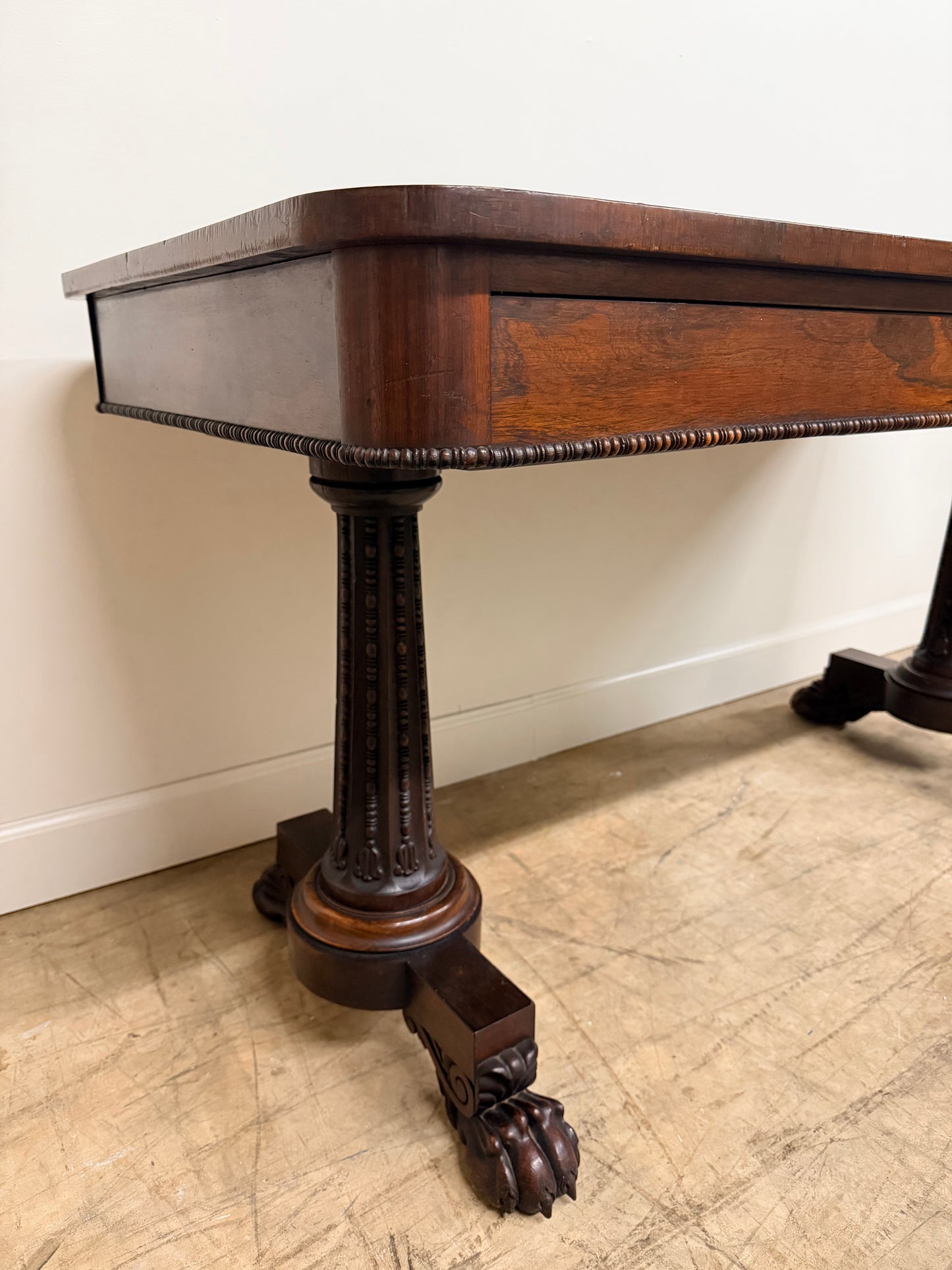 William IV Mahogany Clawfoot Library Table
