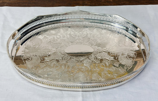 Vintage English Silverplate Butler’s Tray