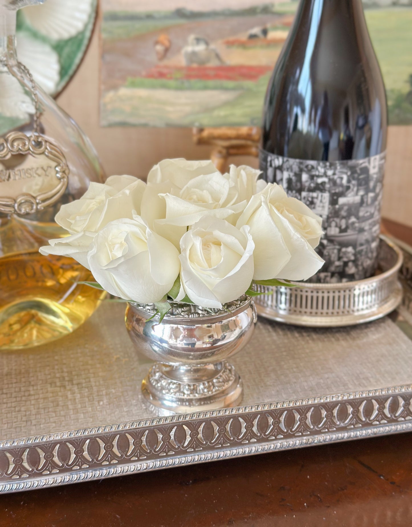 Vintage English Silverplate Rose Bowl