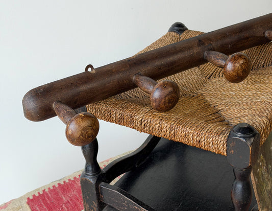 French Stained Beech Coat Rack