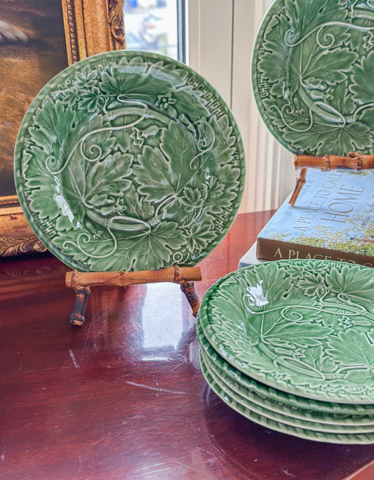Bordallo Pinheiro Vine Green Salad Plate Set (Set of 12)