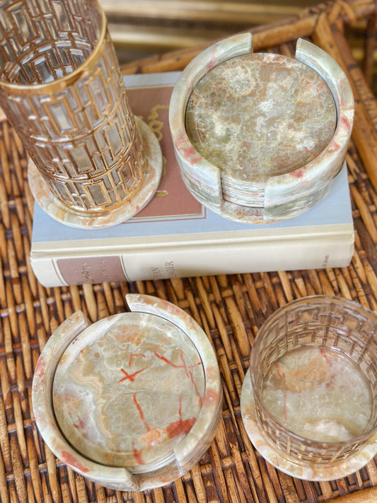 Afghan Onyx Coaster Set