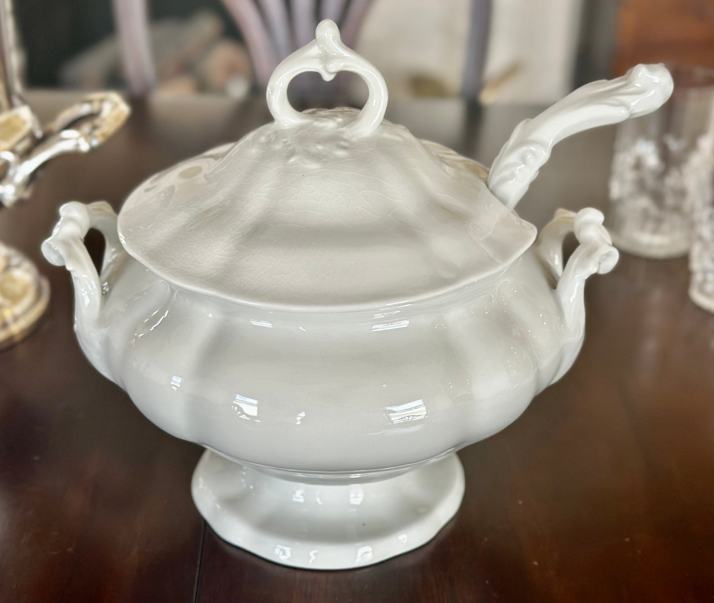 Red Cliff Ironstone Tureen with Ladle