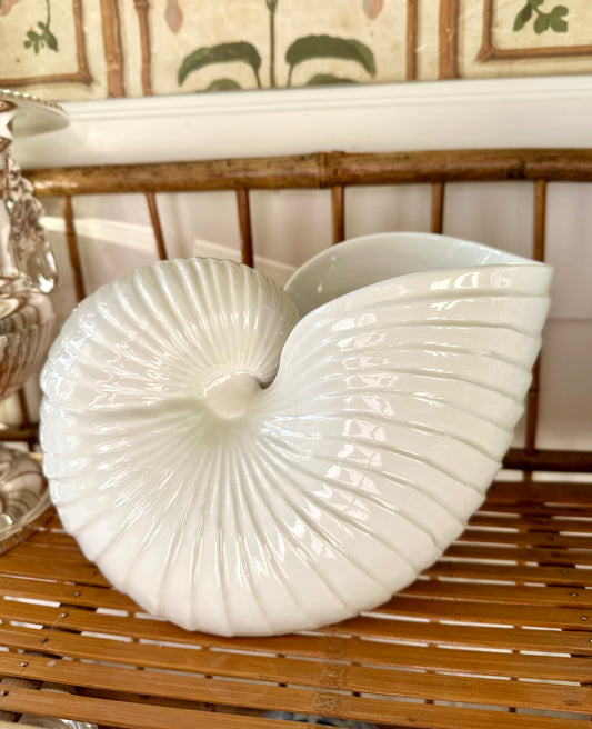 Italian Porcelain Nautilus Planter