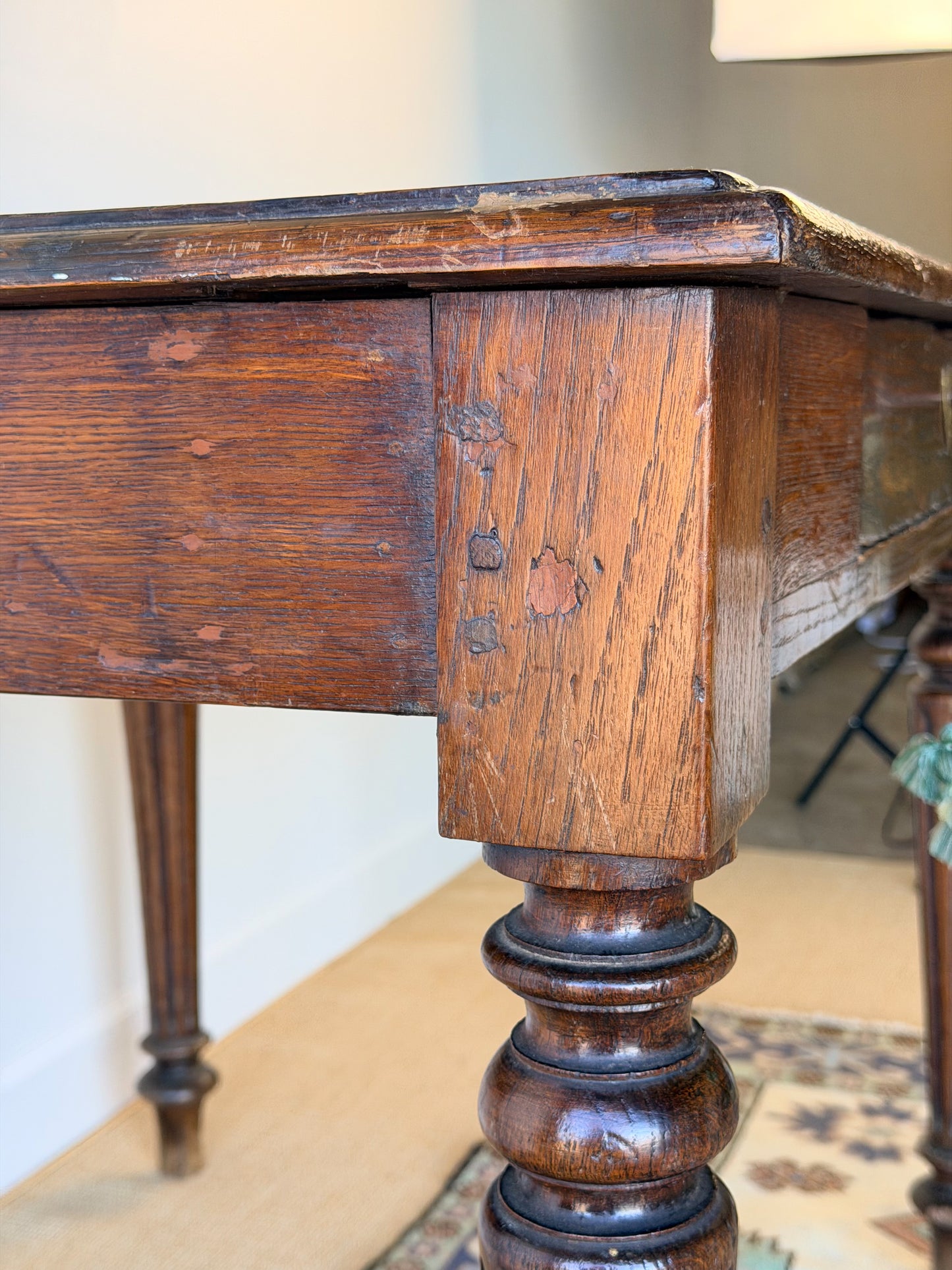 French Oak Writing Table