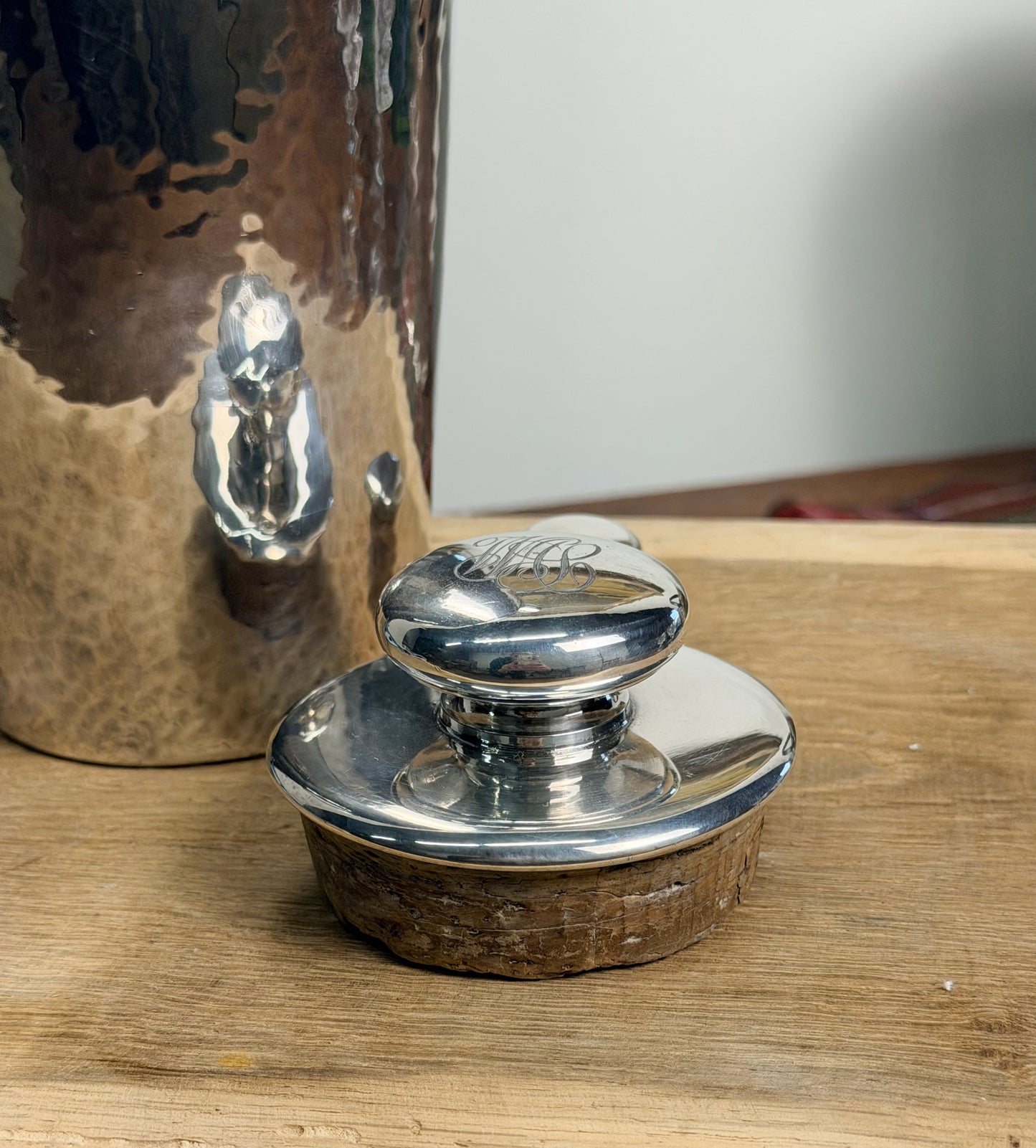 Vintage Meriden Hammered Silverplate Cocktail Shaker