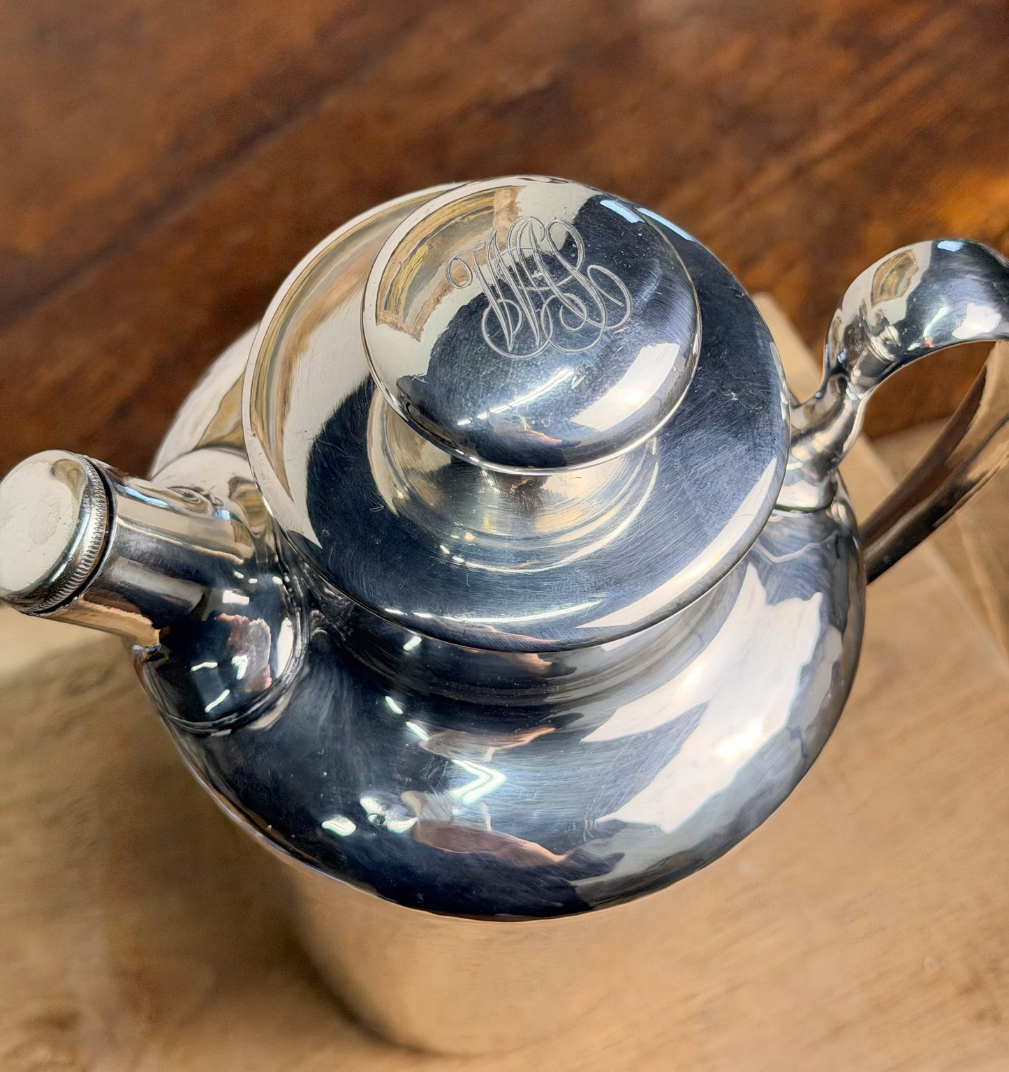 Vintage Meriden Hammered Silverplate Cocktail Shaker