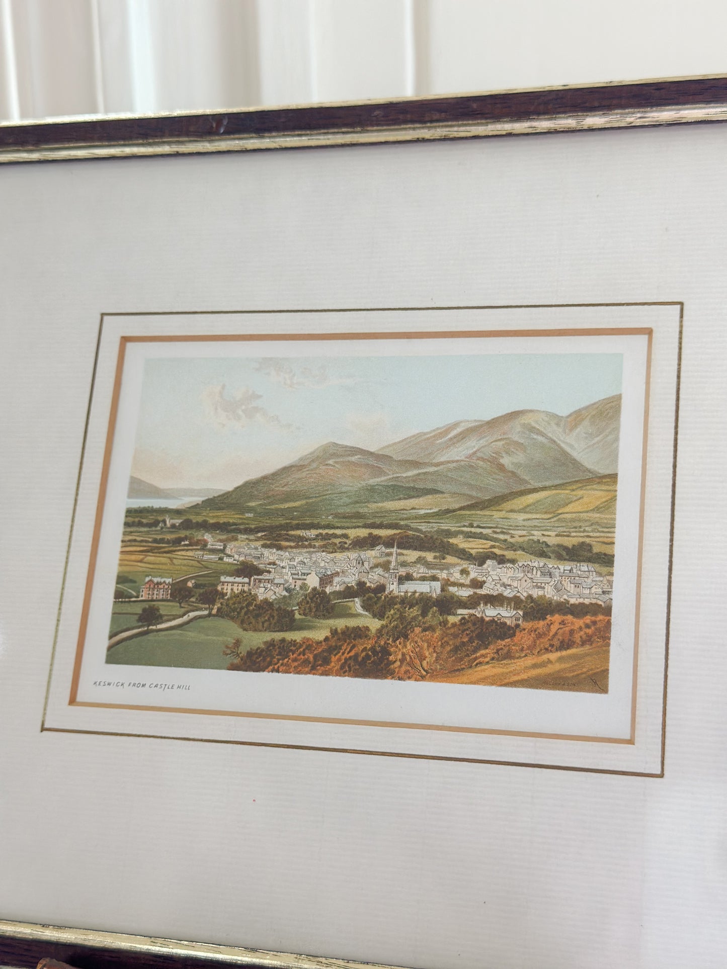 ‘Keswick from Castle Hill’ Framed Vintage Print